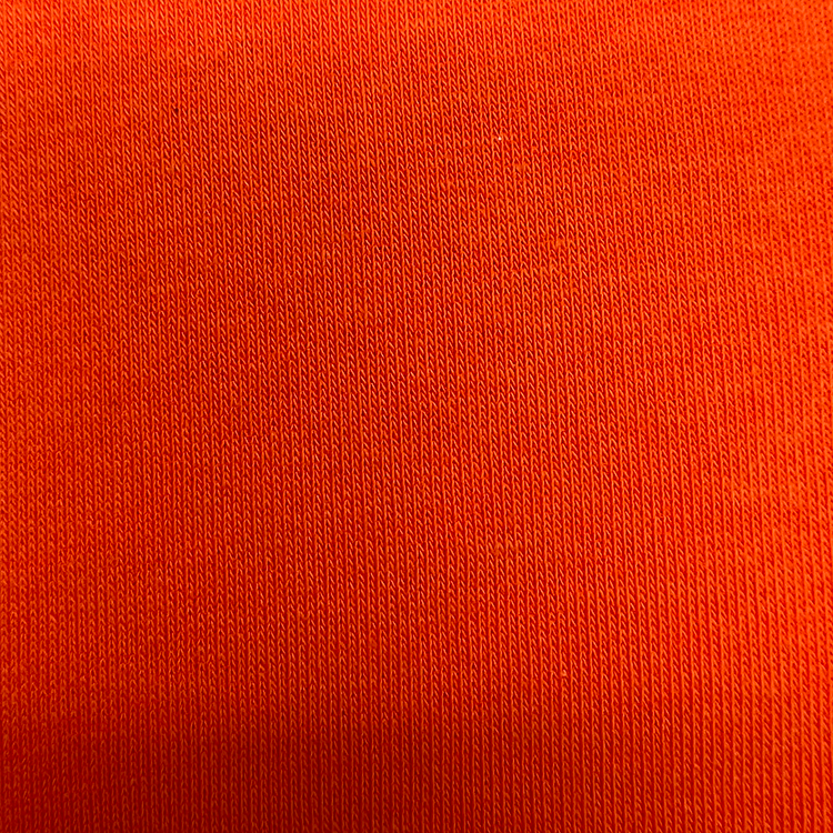 Oranžovo-červená mikina atleticky kefovaná poly pletená fleece látka
