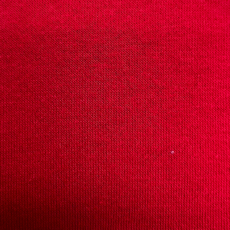 Šarlátová červená stretch jemná mikina fleece pletená látka